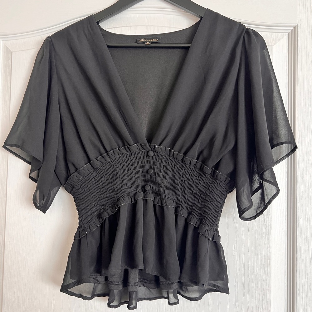 Sheer black top